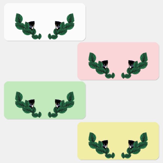 Kittens met bladeren labels (Groep)