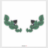 Kittens met bladeren sticker (Vel)