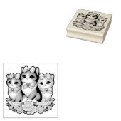 Kittens met bogen Rubberstempel (Gestempeld)