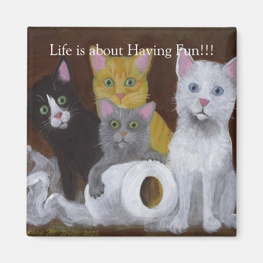 Kittens met Fun Magnet Magneet (Voorkant)