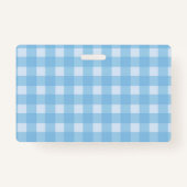 Kittens met lachende moeder kat blauw wit geplakt badge (Achterkant)