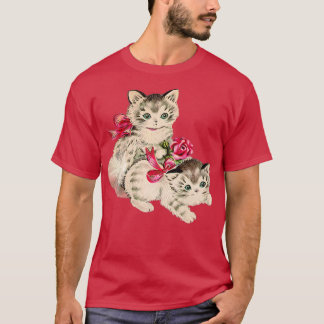 Kittens met roze strikken t-shirt