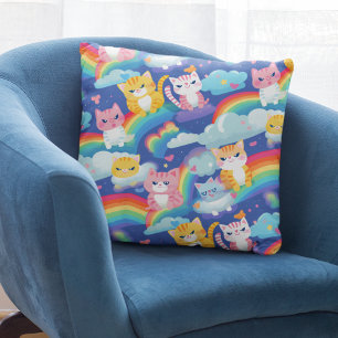 Kittens op regenbogen kussen
