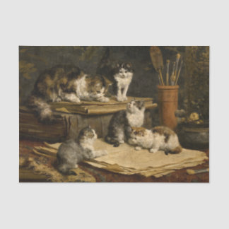 Kittens Painting door Carl Reichert Tissuepapier