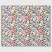 Kittens patroon cadeaupapier (Vlak)