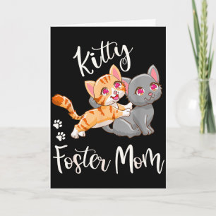 Kittens pleegmoeder grappige schattige kattenliefh kaart