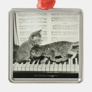 Kittens spelen de piano metalen ornament