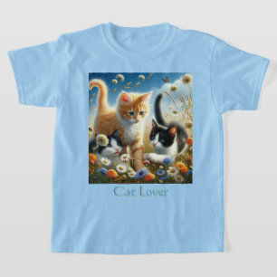Kittens spelen in de tuin Kattenliefhebber T-shirt
