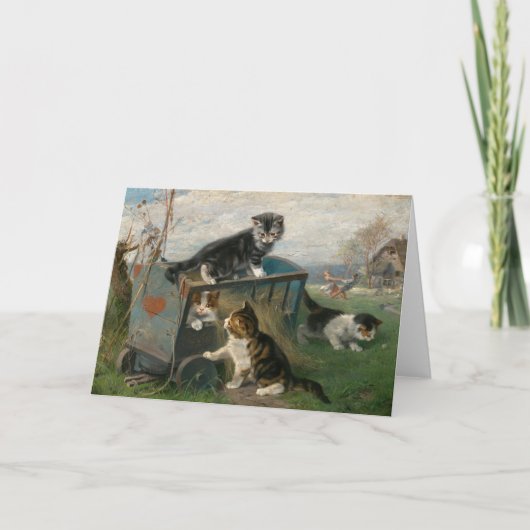 Kittens spelen | Julius Adam de Jongere Kaart (Voorkant)