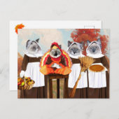 Kittens Thanksgiving na Kaart (Voorkant / Achterkant)