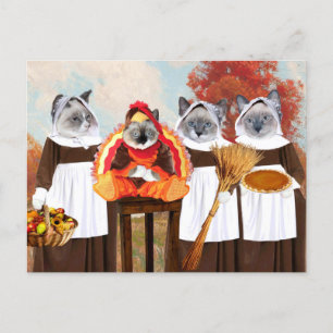 Kittens Thanksgiving Post Card Feestdagenkaart
