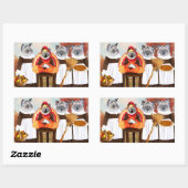 Kittens Thanksgiving Rechthoek Stickers (Vel)