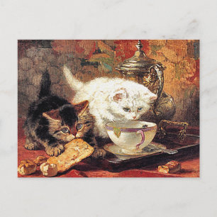 Kittens -Thee voor twee - Cat Painting Briefkaart