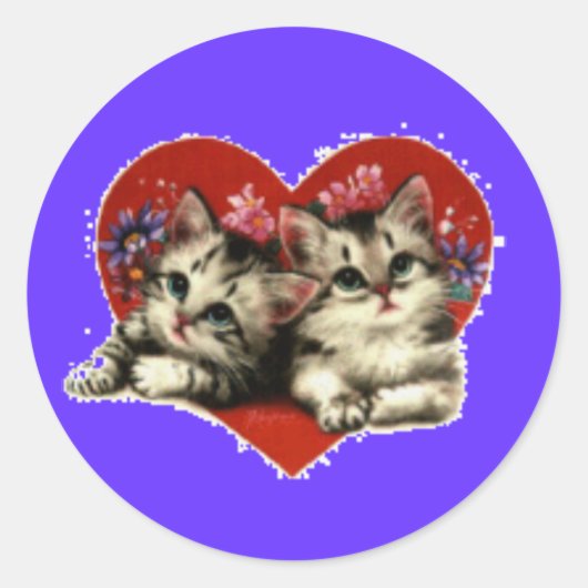 kittens Valentijn sticker (Voorkant)