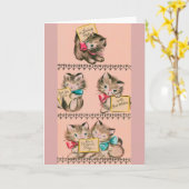  Kittens Verjaardag Wenskaart Kaart (Gele Bloem)