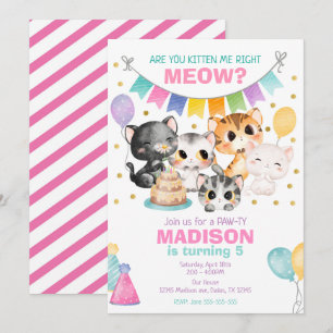 Kittens Verjaardagsuitnodiging Maak je me nou uit  Kaart