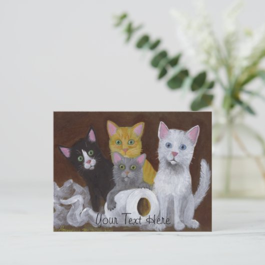 Kittens voor games briefkaart (Staand voorkant)