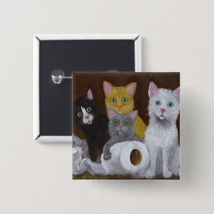 Kittens voor games vierkante button 5,1 cm