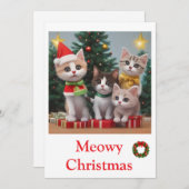 Kittens Vrolijke kerst Kaarten (Voorkant / Achterkant)