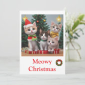 Kittens Vrolijke kerst Kaarten (Staand voorkant)