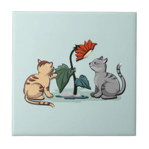Kittens Zomerpret Zeegroene kleur Tegeltje