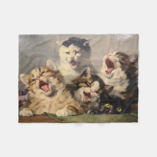 Kittensymfonie door Julius Adam II Fleece Deken