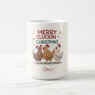 Kittig Kerstfeest met kippen - gepersonaliseerd Koffiemok