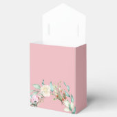 Kittige script monogram roze bloemen  bedankdoosjes (Geopend)