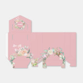 Kittige script monogram roze bloemen  bedankdoosjes (Uitgevouwen)