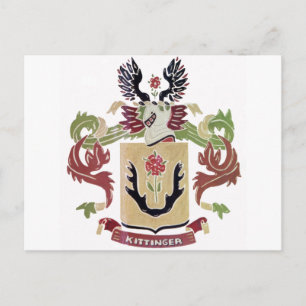 Kittinger Family Coat of Arms (familiekust) Briefkaart