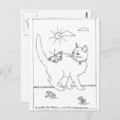 kitty_and_butterfly briefkaart (Voorkant / Achterkant)