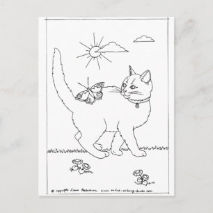 kitty_and_butterfly briefkaart