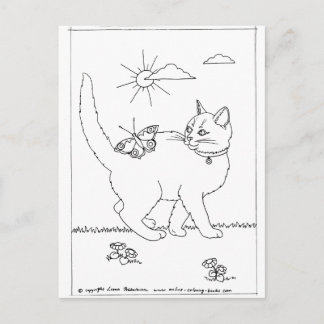 kitty_and_butterfly briefkaart