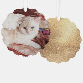 Kitty Angel for Christmas Ornament Kaart