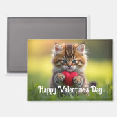 Kitty avec coeur Saint-Valentin Magnet (Recto/Verso)