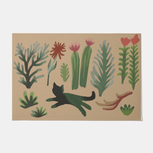 Kitty avec natte Plante, tapis de chat mignon (Devant)