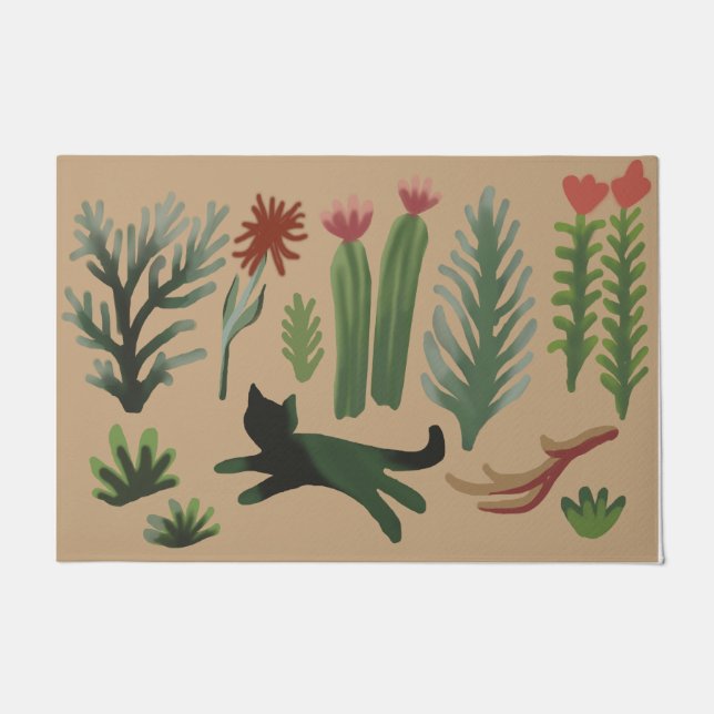 Kitty avec natte Plante, tapis de chat mignon (Devant)