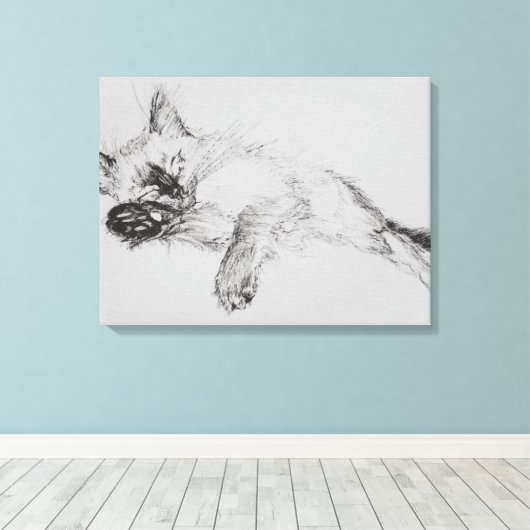Kitty 'Baby' Canvas Afdruk (Insitu (Houten vloer))