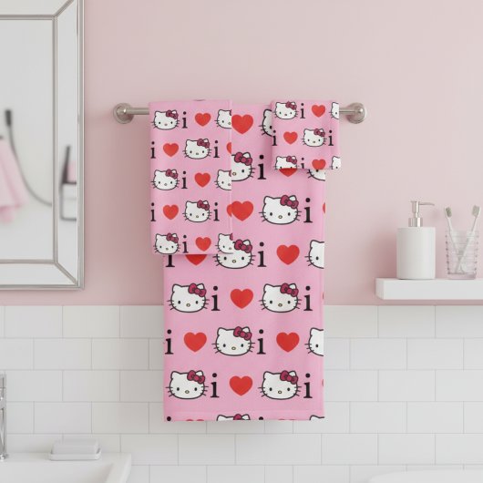 Kitty badhanddoekenset bad handdoek