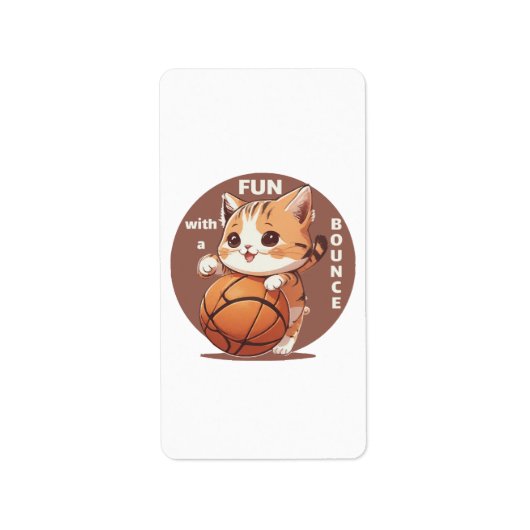 kitty basketbal etiket (Voorkant)
