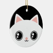 Kitty blanc mignon et ornement bilatéral noir de (Droite)