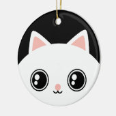 Kitty blanc mignon et ornement bilatéral noir de (Gauche)