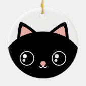 Kitty blanc mignon et ornement bilatéral noir de (Dos)