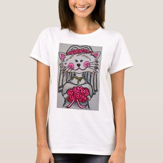 Kitty Bride être Tshirt avec Arrière - plan blanc (Devant)