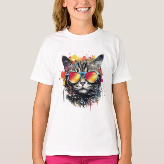 Kitty Cat Art Creatie T-shirt (Voorkant)