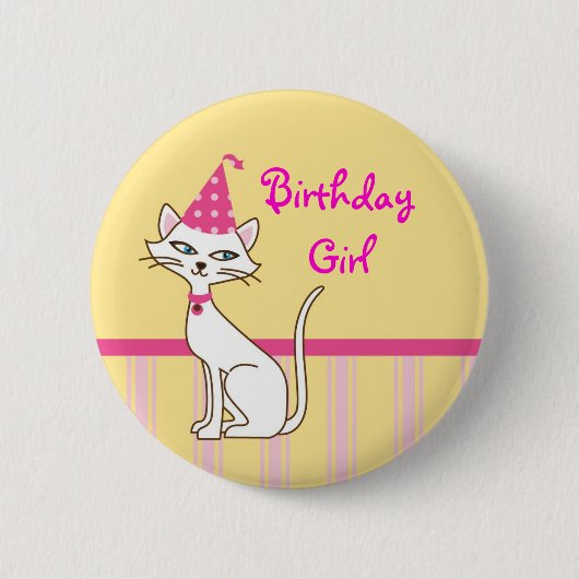 Kitty Cat Birthday Button (Voorkant)
