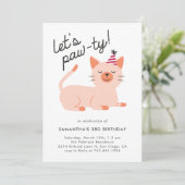 Kitty Cat Birthday Kaart (Staand voorkant)