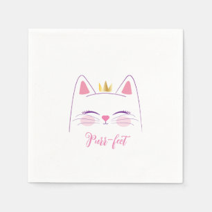 Kitty Cat Birthday Party Favor Classic Round Stick Servet