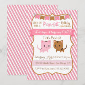 Kitty Cat Birthday Party Invitation Kaart (Voorkant / Achterkant)