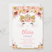 Kitty Cat Birthday Party Princess Kat Kaart (Voorkant)